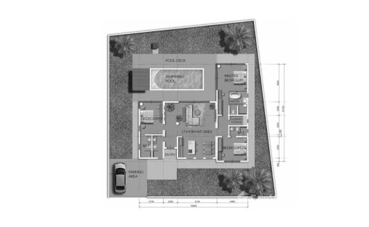 Villa floor plan, 3 bedrooms in Verdant Residence Lamai No. 11006 (2D)