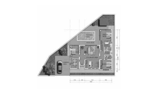 Villa floor plan, 3 bedrooms in Verdant Residence Lamai No. 11005 (2D)